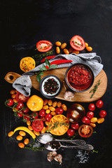 Tomato sauce with ingredients