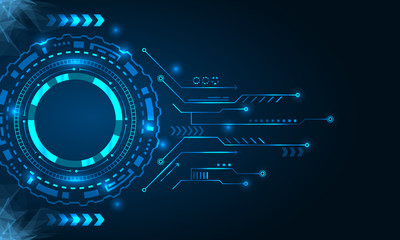 Abstract Futuristic Board with HUD, Technology Background