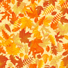 Autumn leaves background seamless pattern. EPS 10