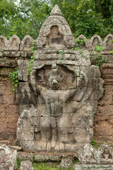 Garuda sculpture on Preah Khan temple wall