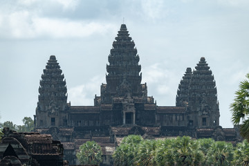 Fototapeta na wymiar Main three towers of Angkor Wat temple