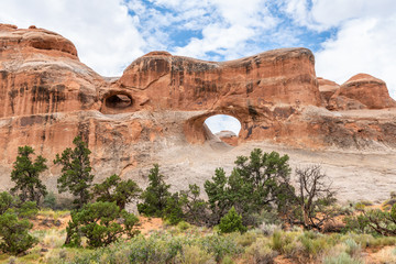 Tunnel Arch in Devils Garden Trail in Arches National Park, Utah