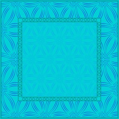 Design Of A Geometric Pattern . Vector Illustration. For Print Bandana, Tablecloth, Fashion. Blue color
