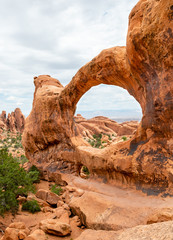 Double-O Arch in Devils Garden Trail in Arches National Park, Utah