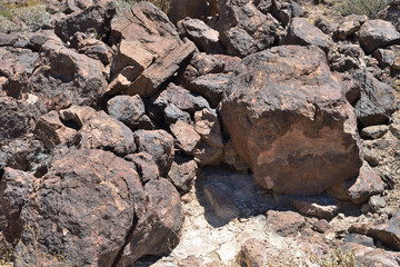 Pile of stones and boulders as texture and background