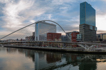 Naklejka premium Panorama of the Bridge in Bilbao
