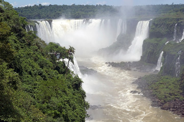 View of a section of the Iguazu Falls, from the Brazil side