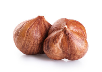 Hazelnut isolated on white background.
