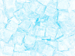 Obraz premium Background from large ice cubes of blue color. 3d illustration