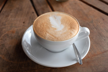 Coffee in a white cup