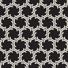 Vector seamless lines mosaic pattern. Modern stylish abstract texture. Repeating geometric hexagon lattice.
