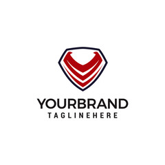 letter V shield Logo designs Template vector