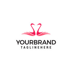 swan couple Logo designs Template vector