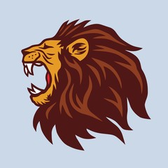 Angry Lion Mascot Vector Logo
