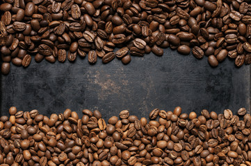Roasted coffee beans background