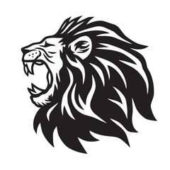 Lion Roaring Vector Icon Logo Template