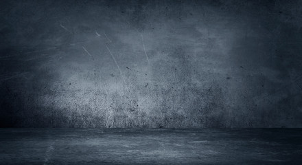 Empty black studio room. Dark background. Abstract dark empty studio room texture.  Product showcase spotlight background. Dark Studio Gallery