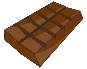 Bar of chocolate on white background is insulated