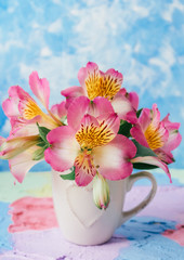 Pink alstroemeria flowers ,Valentine's Day,mothers Day