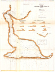 1871, U.S. Coast Survey Map or Chart of Edgartown Harbor, Martha's Vineyard, Massachusetts