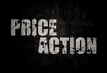 Stock market and exchange. Price action emblem with japanese candles decorated by molecule and communication pattern. Connected lines with dots.