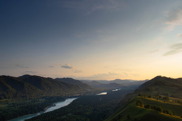 sunset in the mountains