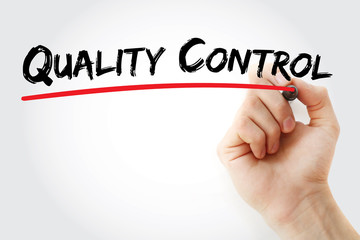 QC - Quality Control acronym, business concept background