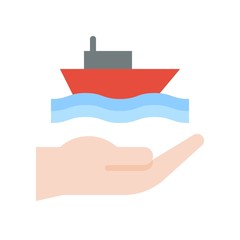 Marine insurance vector, insurance related flat style icon