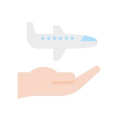 Aviation insurance vector, insurance related flat style icon