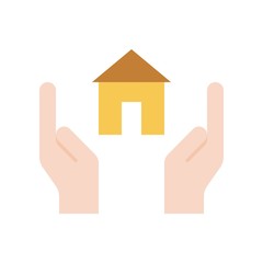 Fototapeta na wymiar Home insurance vector, insurance related flat style icon