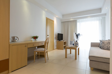 Interior of  hotel room in sea resort