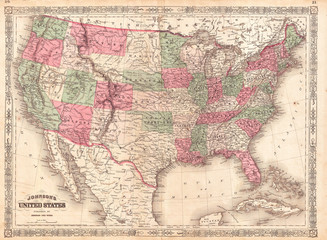 1866, Johnson Map of the United States
