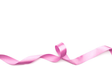 pink satin ribbon isolated on white backgroun