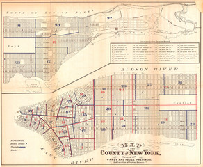 1871, Hardy Map of New York City Police Departments