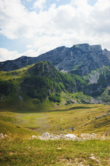 Fototapeta na wymiar Journey in mountains of the National Nature Park Durmitor in Montenegro. 