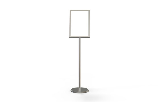 A3 Poster Stand Floor Display, Stands Snap Frame, Poster Board, Menu Holder, Advertisement Sign Stand On White Background, 3D Illustration