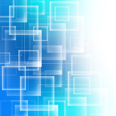 Abstract bright blue background with squares