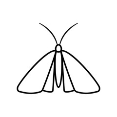 Clothing moth outline icon. Clipart image isolated on white background
