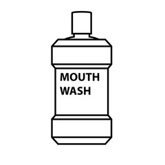 Mouthwash bottle outline icon. Clipart image isolated on white background