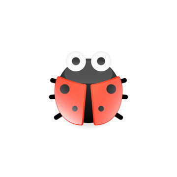 Cartoon ladybug icon. Clipart image isolated on white background
