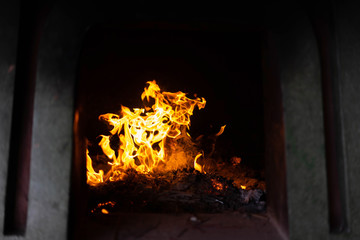 Obraz premium Flame In the oven