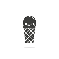 Monochrome vector illustration of a ice cream, isolated on a white background.