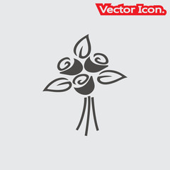 Flowers icon isolated sign symbol and flat style for app, web and digital design. Vector illustration.