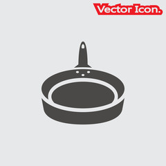 Frying pan. icon isolated sign symbol and flat style for app, web and digital design. Vector illustration.