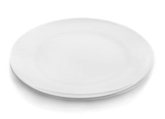 Clean empty plate on white background