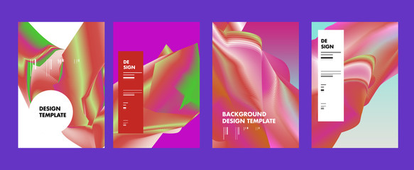 Set of modern abstract vector poster background . Gradient geometric shapes of different colors in space design style. Template ready for use in web or print design