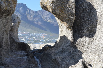 Camps Bay Cape Town - Rock formation on the beach