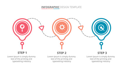 Process infographic template design with 3 steps - Vector Illustration 