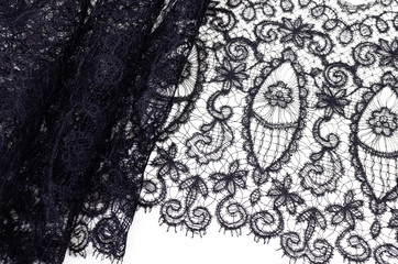 Black silk lace canvas