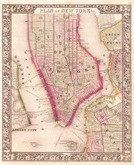 1864, Mitchell Map of New York City, New York